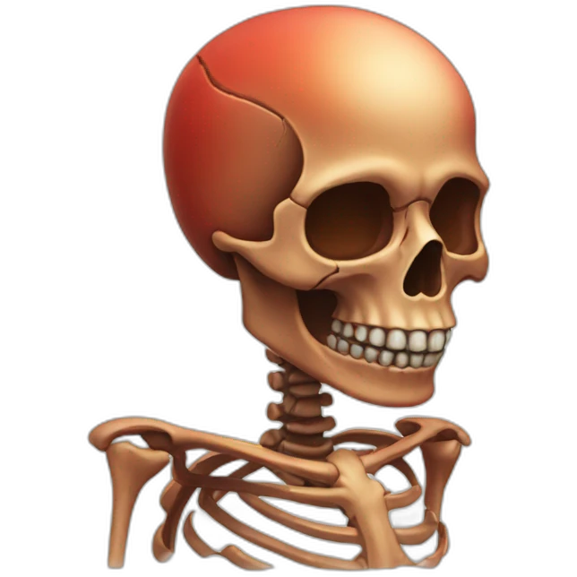 A reddish skeleton  emoji