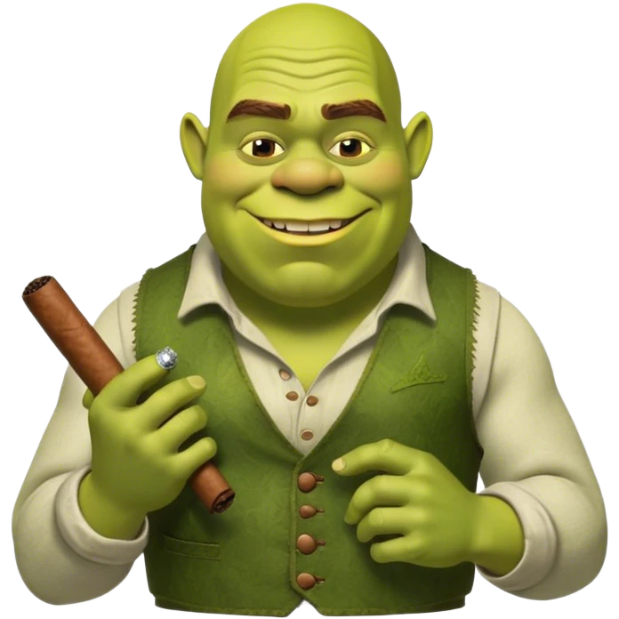 Шрэк курит сигару emoji