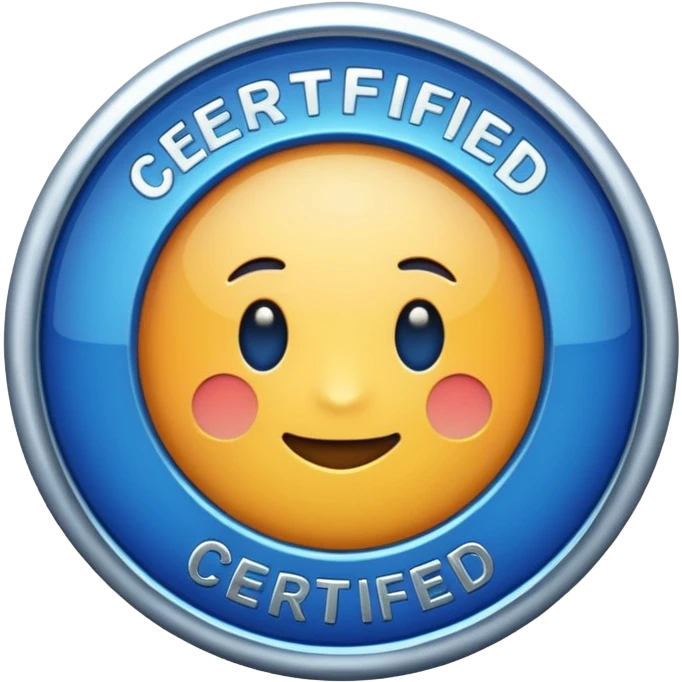 certified bagde blue  emoji