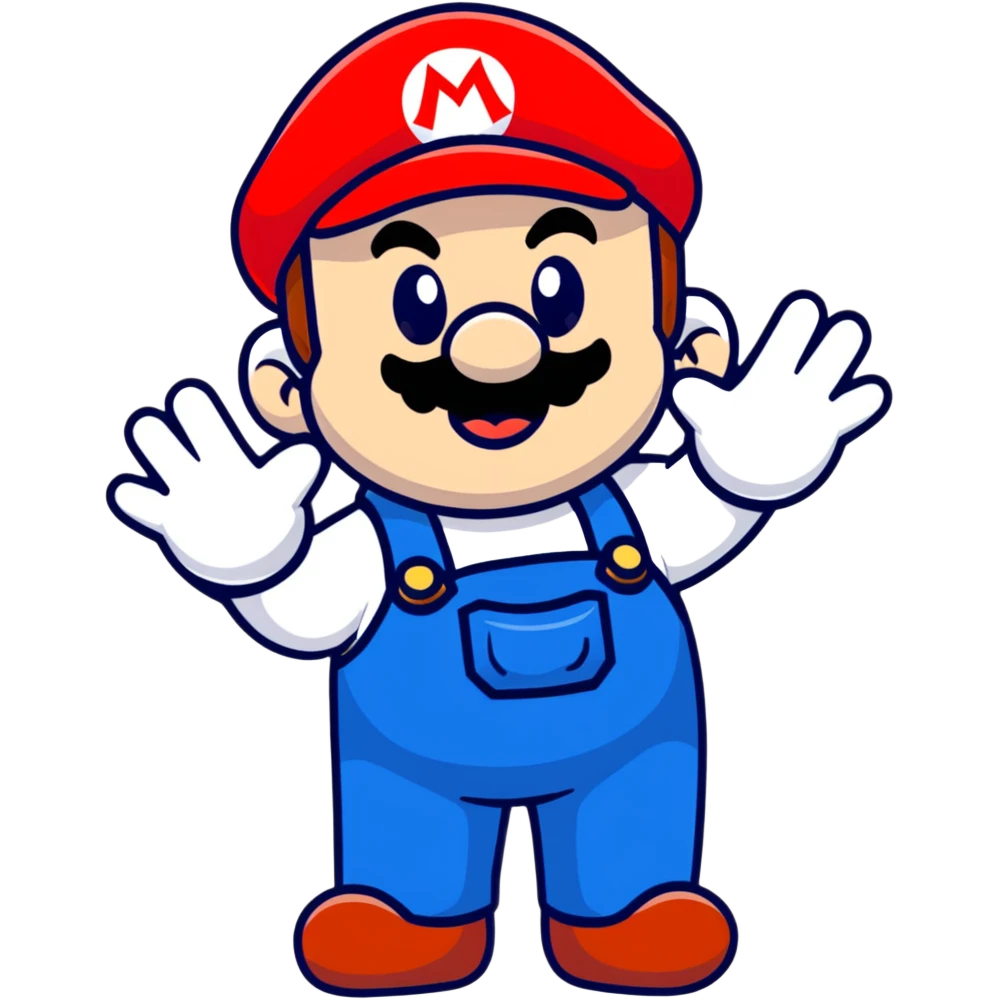 Mario, classic video game character emoji