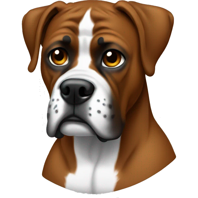 Brown Boxer with white on chest emoji