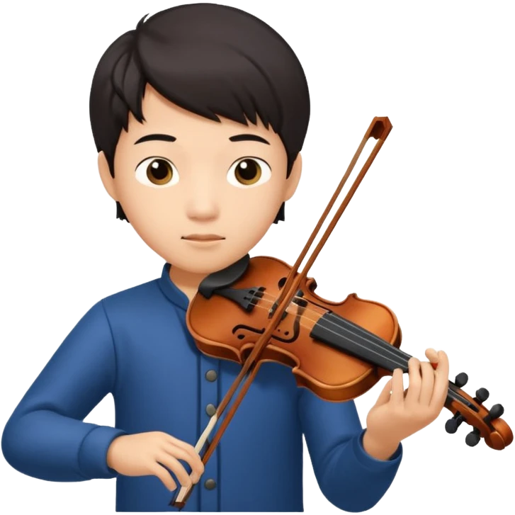 asian boy playing violin emoji
