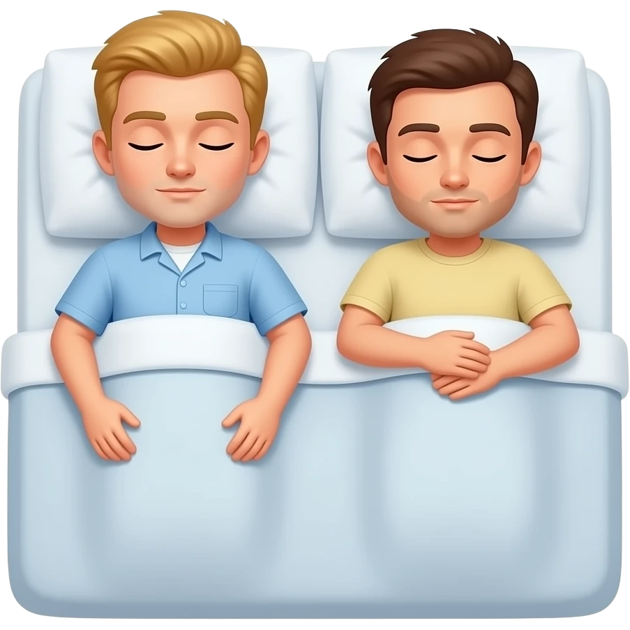 👱🏼+ 🛏️ = 👬 emoji