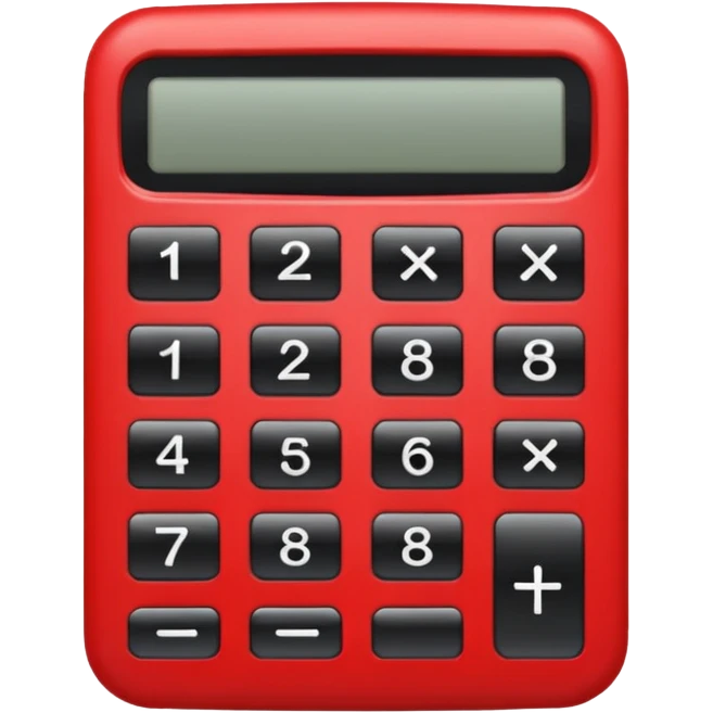 а теперь калькулятор красного цвета emoji