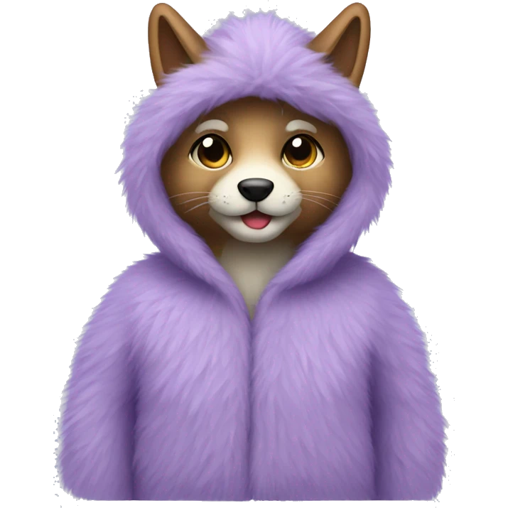 Lavender furry coat  emoji