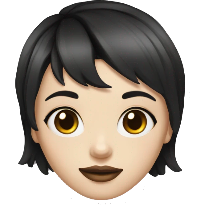 girl with tattoo and black short hair white skin emoji