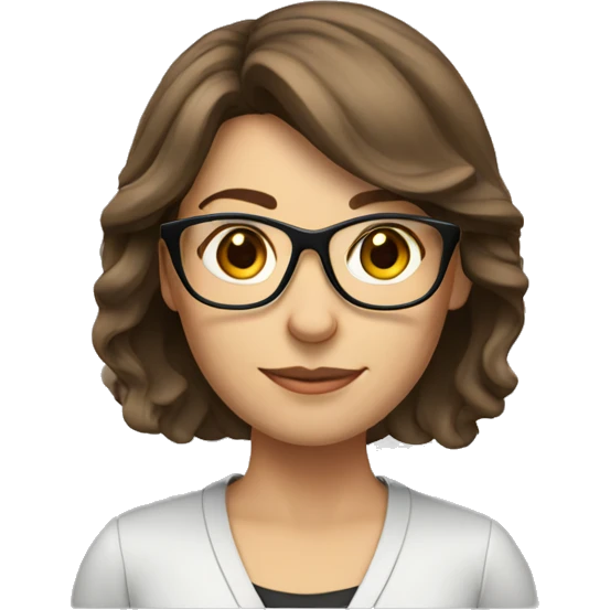 Female teacher brown hair glasses emoji