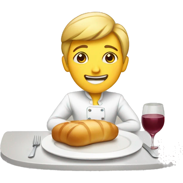 Je suis à table actuellement  emoji