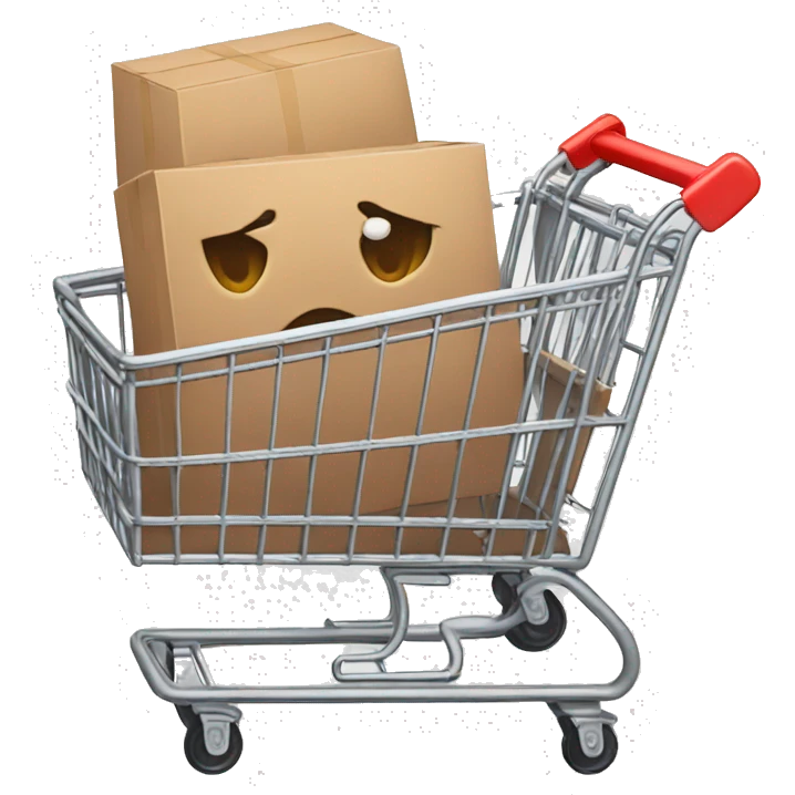 shopping cart with boxies emoji