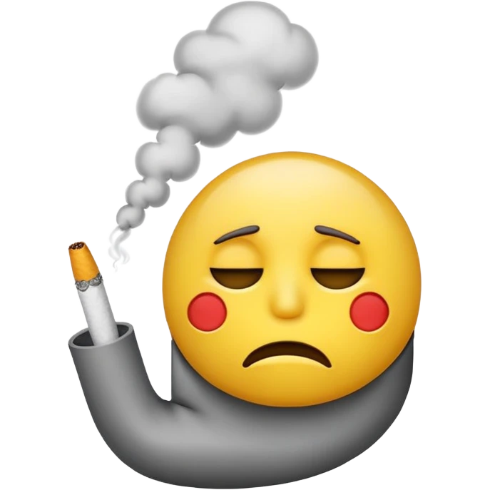 tired emoji smoking a cigarette emoji
