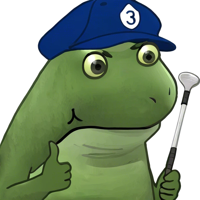 Bufo dreaming about golf emoji
