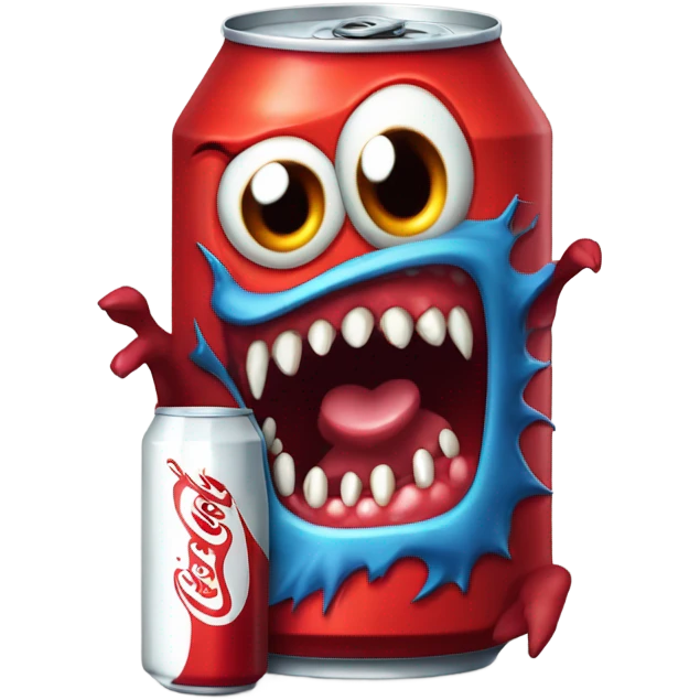 Monster eats Coca-Cola emoji