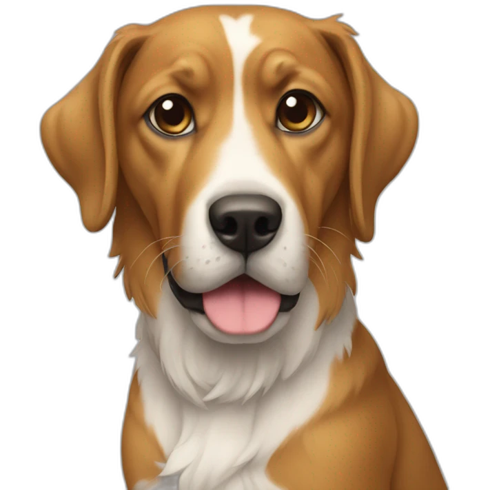 Chat sur un chien emoji