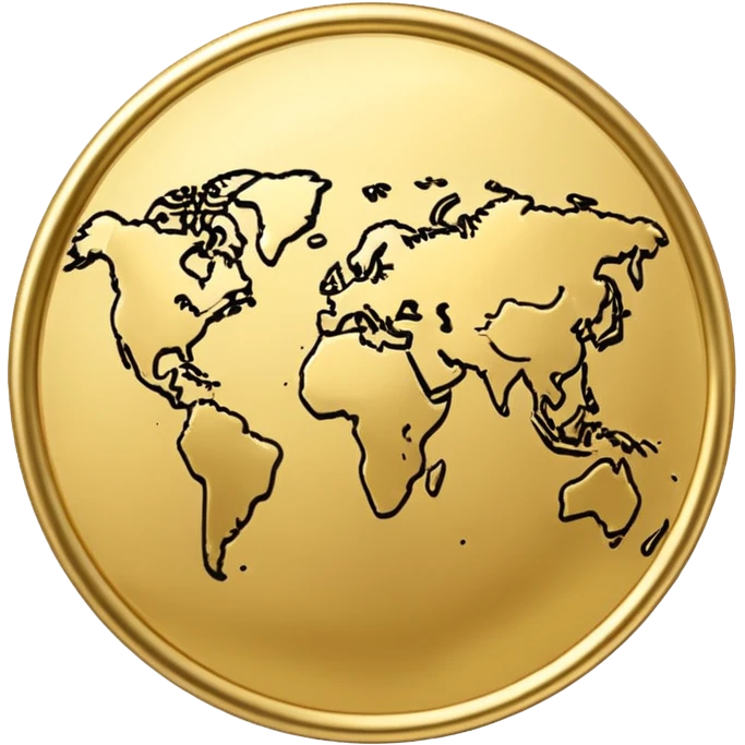 Weltkarte in Gold emoji