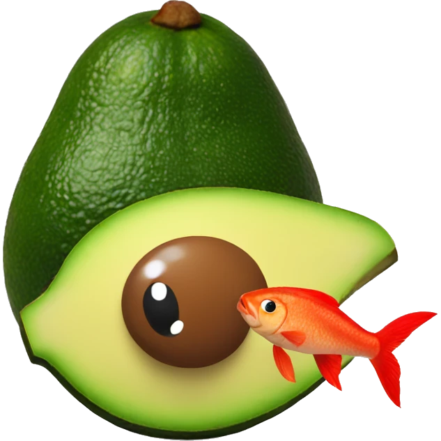 Avacado and red fish emoji