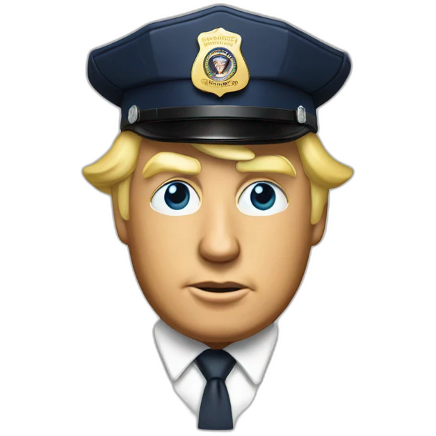 donald trump with a police hat emoji