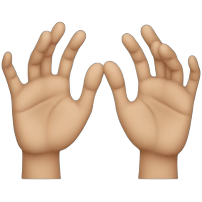 two hands showing  emoji
