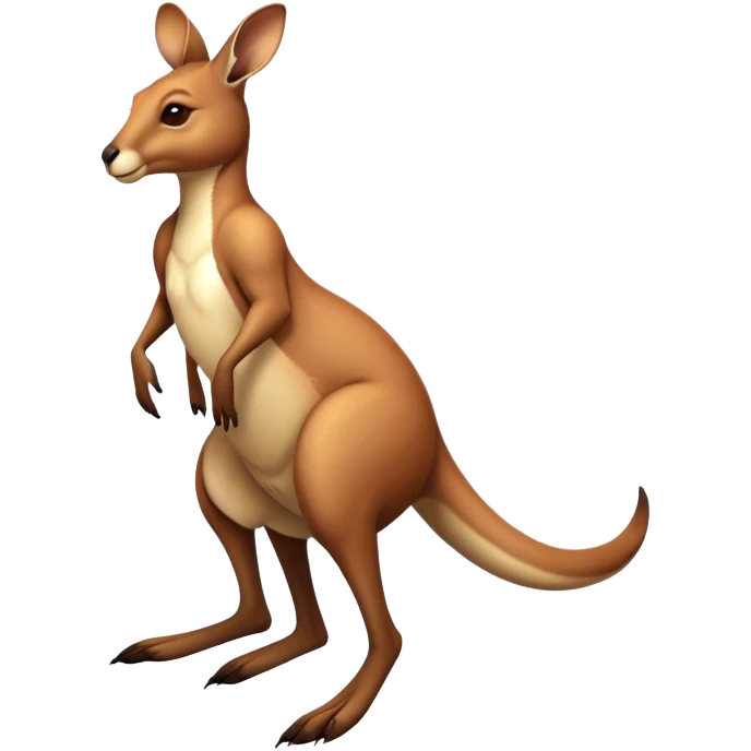 Full-body Australian Kangaroo – Cinematic-realistic Australian kangaroo, jumping with powerful hind legs and a muscular tail for balance. Its reddish-brown fur glows under the golden sunlight, ears perked and eyes alert.  emoji