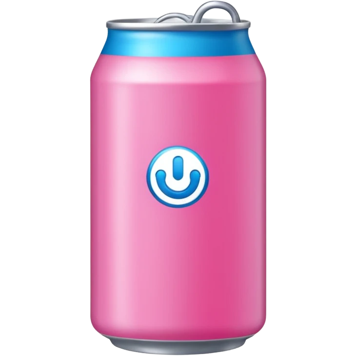 una lata de refresco rosa y azul emoji