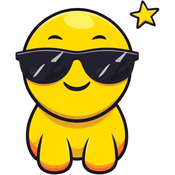 smiling face with star-shaped sunglasses emoji