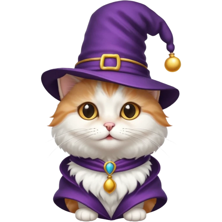 cat wearing a magician hat, cute expression emoji