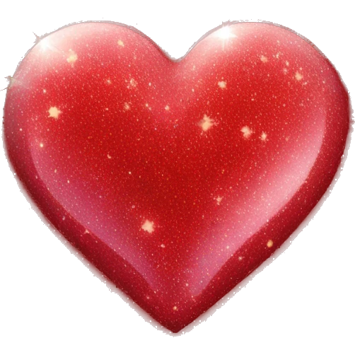 Sparkling red heart with sparkling stars emoji