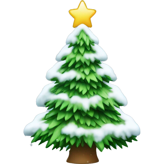 Christmas tree with snow emoji