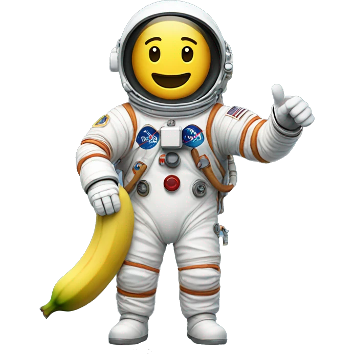 astronaut saying always has been while pointing a banana sideways emoji