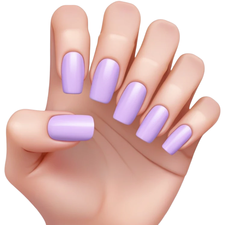 lilac pastel manicure with square-shaped nails emoji