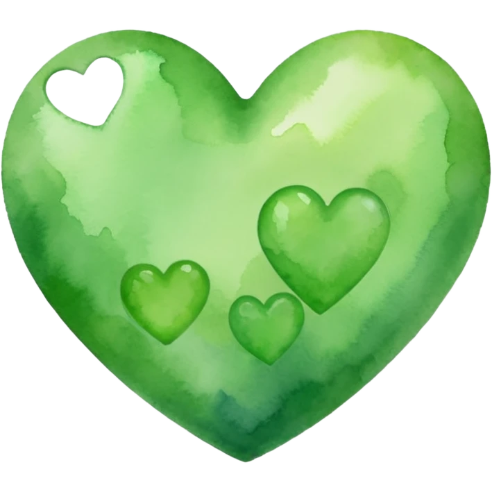 green heart with a soft watercolor effect emoji