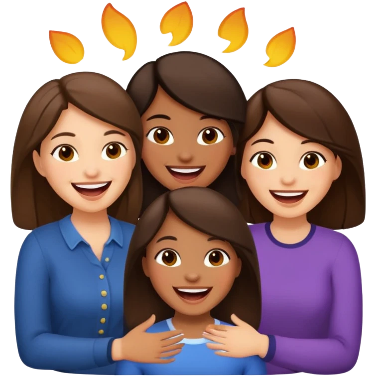Throuple brunettes emoji