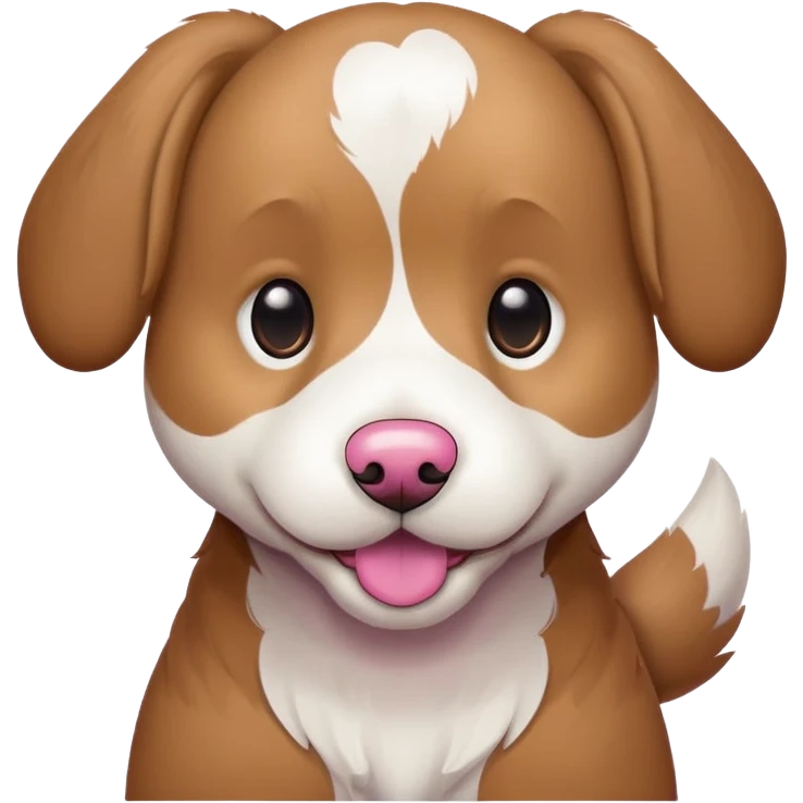 Light brown doodle with white markings and pink nose  emoji