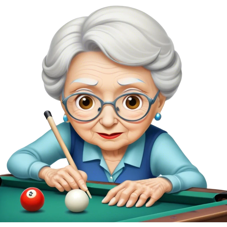 Old lady playing pool emoji