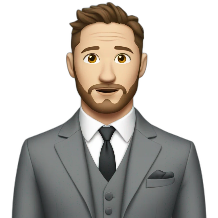 Tom Hardy wearing suit emoji