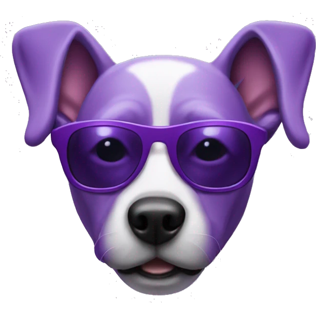 complete purple dog with purple sunglasses emoji