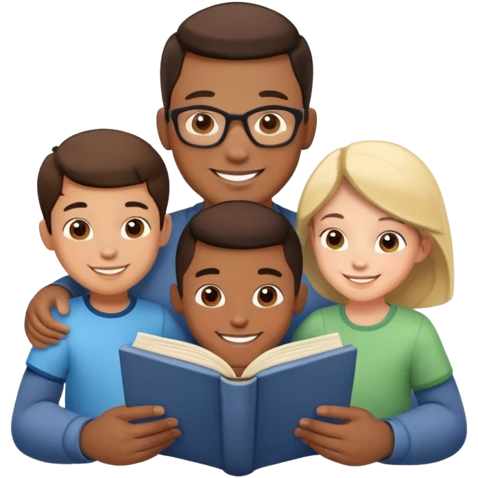 Monter whith children read book emoji
