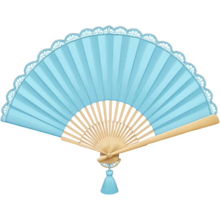 rococo pale pastel blue fan with lace emoji