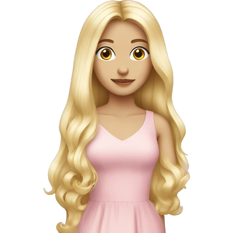 light pink dress blonde girl long hair emoji