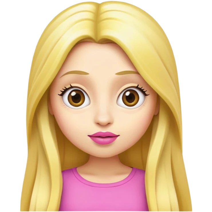 minion with long blonde hair and pink lipstick emoji