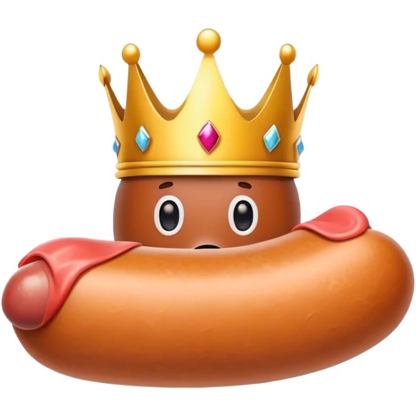 Sausage with crown on emoji
