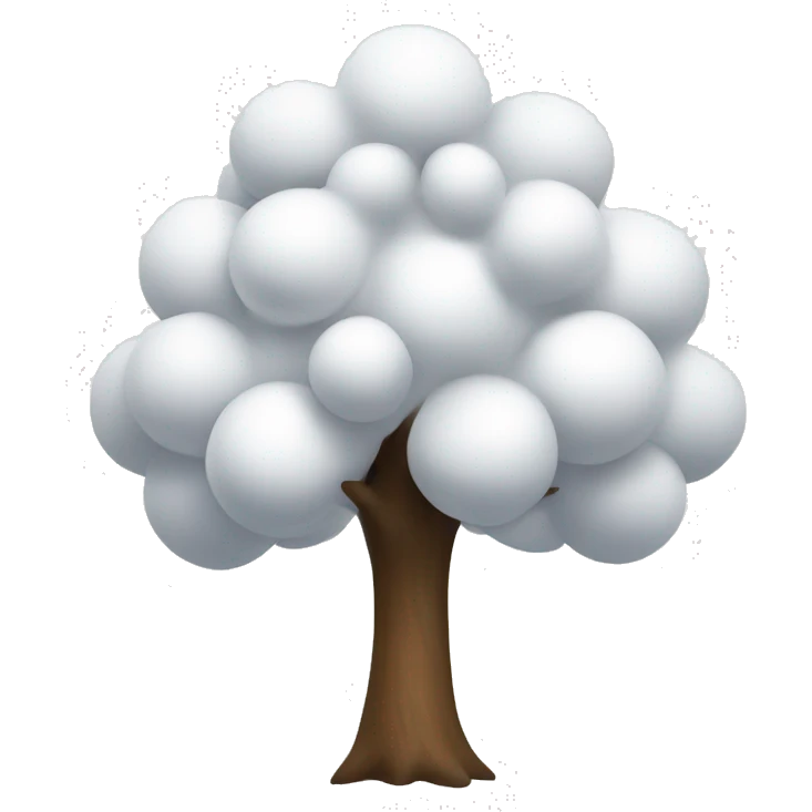 Árbol de Navidad de color blanco con adornos blancos emoji
