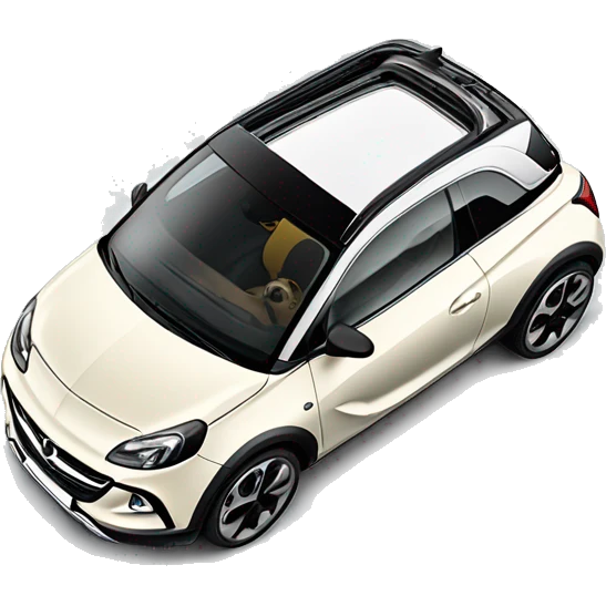 opel adam rocks in off white with sliding sun roof, only front view emoji