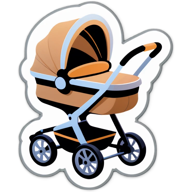 Cute cozy baby new born stroller light brown   emoji