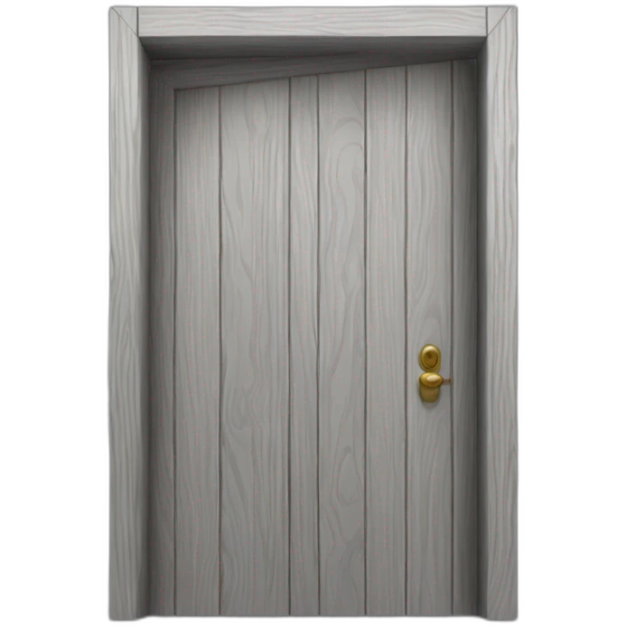 One gray wood open door perspective emoji