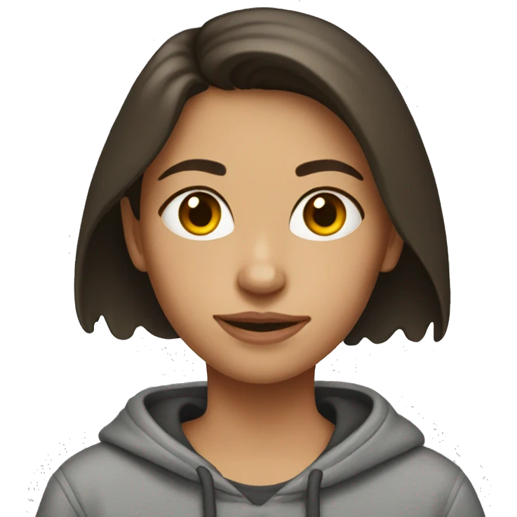 Brunette Girl wearing a sweatshirt emoji