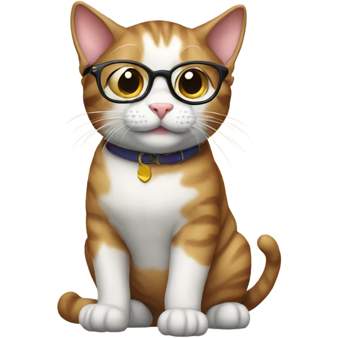 Cat wearing glasses emoji