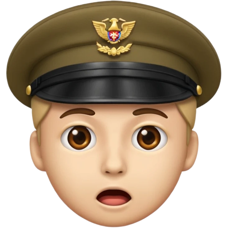 emoji with soldier hat shocked emoji