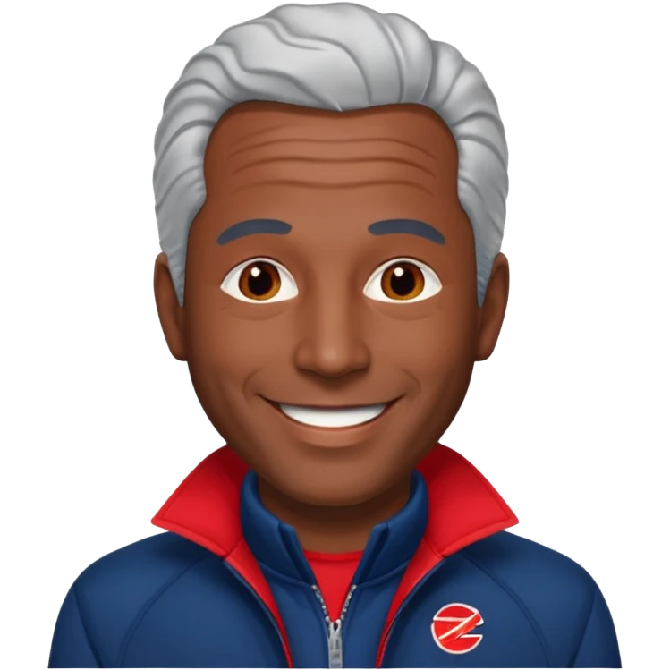 Jeffery Epstein with dark blue jacket and red logo  emoji