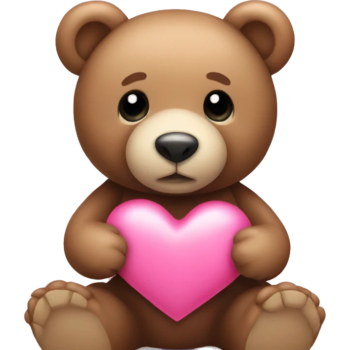 Teddy bear with pink heart emoji