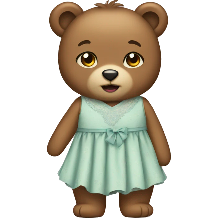 bear with dress emoji